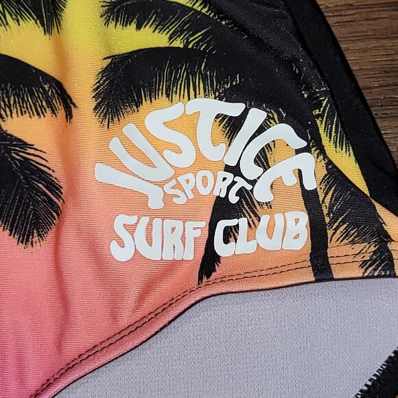 Justice Sport Surf Club One Piece Girls Swim Suit - Size XL (16/18) - Picture 2 of 4